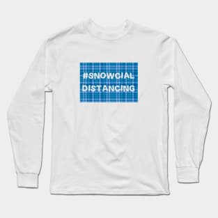 Snowcial distancing, buffalo plaid, funny xmas Long Sleeve T-Shirt